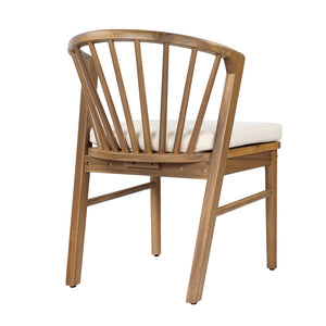English Elm 7 Piece Solid Acacia Extendable Outdoor Dining Set with Spindle Back Chairs Teak Finish N762P455523D_N762P389932A6