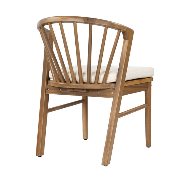 English Elm 7 Piece Solid Acacia Extendable Outdoor Dining Set with Spindle Back Chairs Teak Finish N762P455523D_N762P389932A6