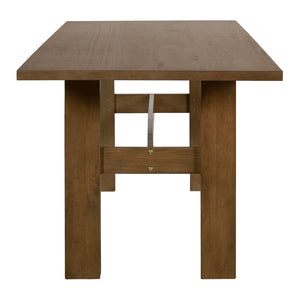 English Elm 7‑Piece Mid-Century Walnut Dining Set Solid Rubber Wood Table Six Cushioned Chairs N762P467081D_N762P472721D3