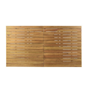 English Elm Extendable Acacia Wood Outdoor Dining Table Teak Finish Slatted Patio Entertainer N762P467423D