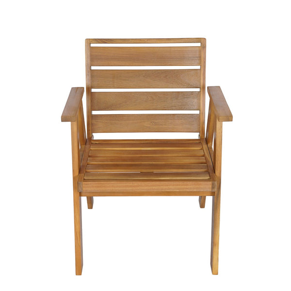 English Elm 7 Piece Solid Acacia Expandable Outdoor Dining Set with Teak Finish and Cushioned Chairs N762P467423D_N762P455581D6
