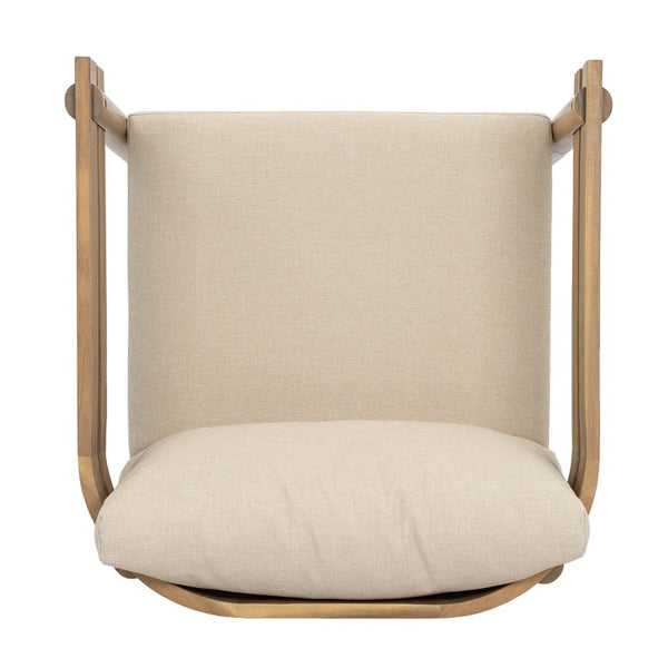 English Elm Light Brown Acacia Outdoor Club Chair Slatted Arms Water Repellent Cushions Patio N762P479820D