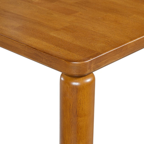 English Elm 70.28 Inch Solid Rubberwood Dining Table Walnut Finish Seats 8 with Rounded Edges N762P488521D