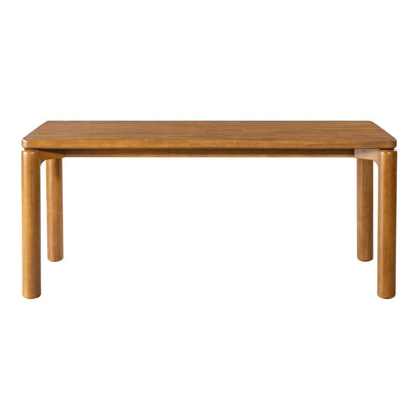 English Elm 7‑Piece Mid-Century Solid Wood Dining Set with Rope Back Chairs and Walnut Finish N762P488521D_N762P379418D3