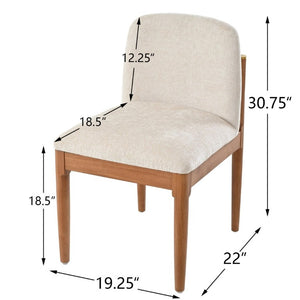 English Elm 7‑Piece Mid-Century Solid Wood Dining Set with Rope Back Chairs and Walnut Finish N762P488521D_N762P379418D3