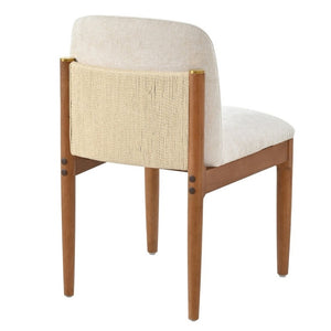 English Elm 7‑Piece Mid-Century Solid Wood Dining Set with Rope Back Chairs and Walnut Finish N762P488521D_N762P379418D3