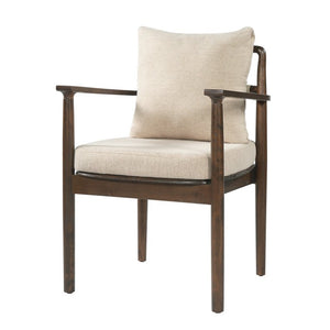 English Elm 7‑Piece Mid-Century Rubberwood Dining Set with Walnut Finish and Padded Armchairs N762P488521D_N762P412259D3