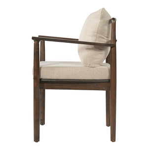 English Elm 7‑Piece Mid-Century Rubberwood Dining Set with Walnut Finish and Padded Armchairs N762P488521D_N762P412259D3