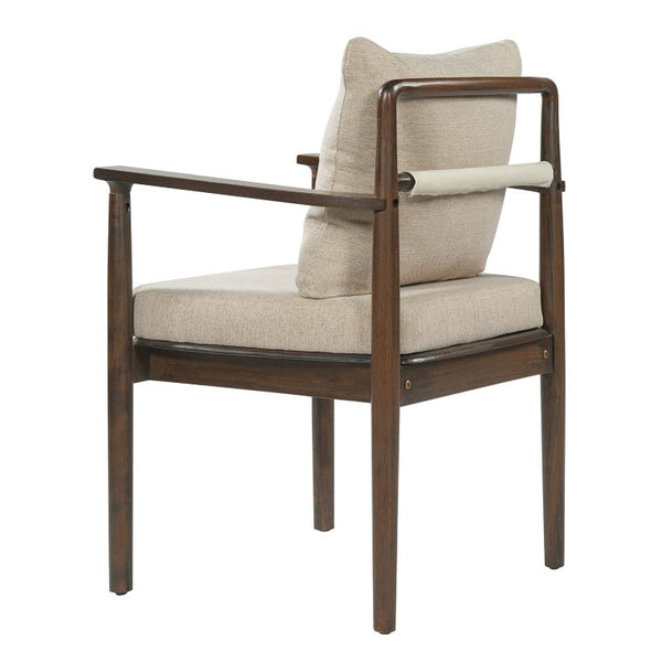 English Elm 7‑Piece Mid-Century Rubberwood Dining Set with Walnut Finish and Padded Armchairs N762P488521D_N762P412259D3