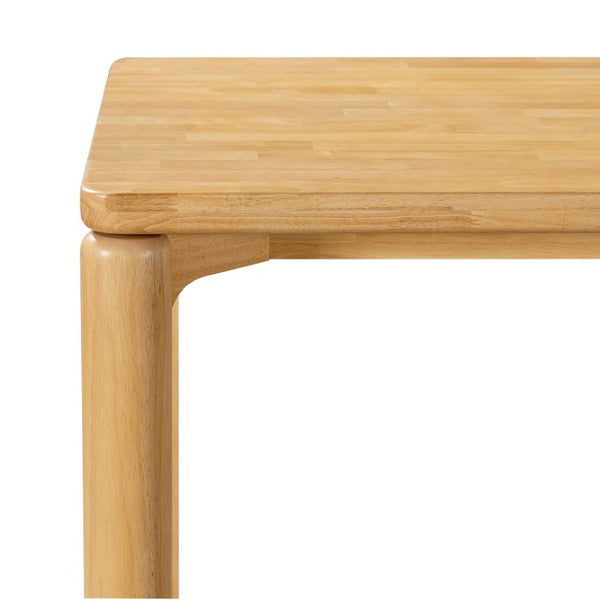 English Elm 70.28 Solid Rubberwood Rectangular Dining Table Seats 8 with Thick Round Legs Natural N762P488521N