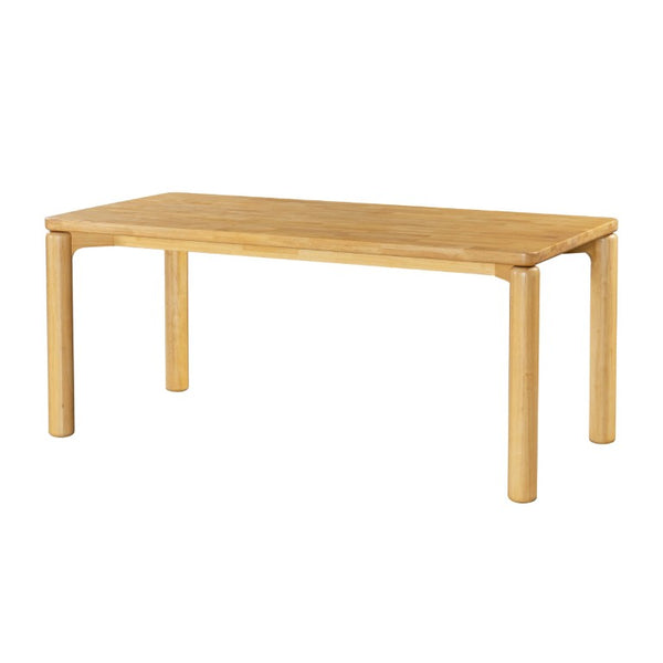 English Elm 70.28 Solid Rubberwood Rectangular Dining Table Seats 8 with Thick Round Legs Natural N762P488521N