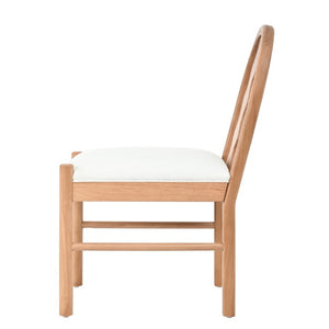 English Elm 7-Piece Solid Rubber Wood Farmhouse Dining Set with Wave Back Chairs and Cushioned Seats N762P488521N_N762P472741N3