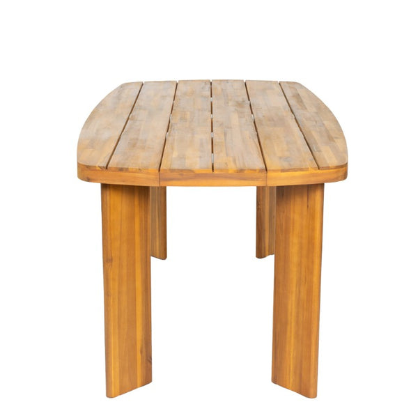 English Elm 7‑Piece Acacia Outdoor Dining Set Teak Oval Table Woven Rope Chairs Cushioned N762P506193D_N762P506194D3
