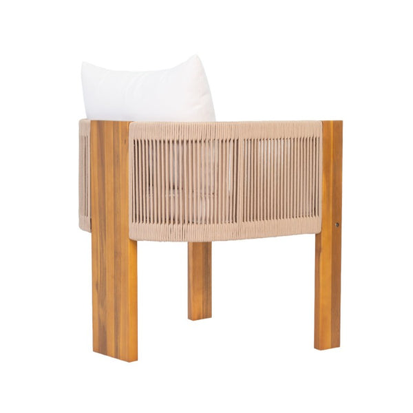 English Elm 7‑Piece Acacia Outdoor Dining Set Teak Oval Table Woven Rope Chairs Cushioned N762P506193D_N762P506194D3