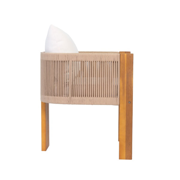 English Elm 7‑Piece Acacia Outdoor Dining Set Teak Oval Table Woven Rope Chairs Cushioned N762P506193D_N762P506194D3