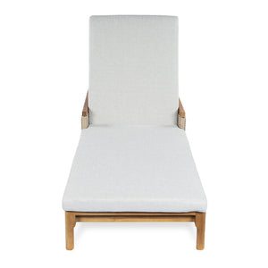 English Elm 76.8" Acacia Wood Outdoor Chaise Lounger Set Woven Rattan Armrests Poolside Patio Light Grey+Natural N762S000020AAE
