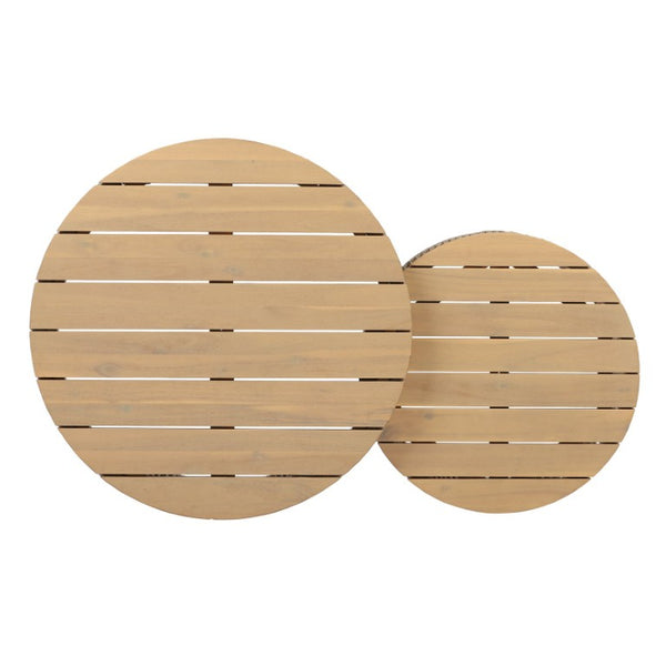 English Elm 5 Piece Acacia Wood Outdoor Dining Set with Woven Rope Chairs and Cushions for Patio Beige, Cream, Light Teak N762S000059L