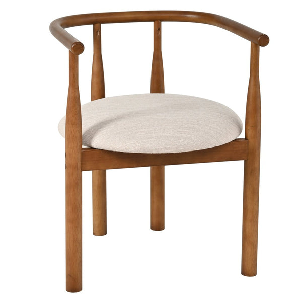 English Elm 7 Piece Oval Rubberwood Dining Set Seats Six with Upholstered Chairs Walnut Finish N762S100003AAD