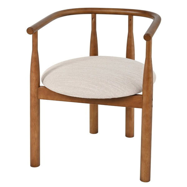 English Elm 7 Piece Oval Rubberwood Dining Set Seats Six with Upholstered Chairs Walnut Finish N762S100003AAD