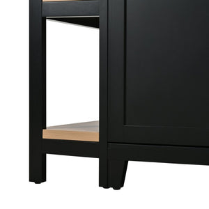 English Elm 58 Inch Freestanding Kitchen Island with Wood Grain Countertop Drawers and Cabinet Storage N762S100006AAB