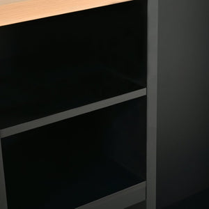 English Elm 58 Inch Freestanding Kitchen Island with Wood Grain Countertop Drawers and Cabinet Storage N762S100006AAB
