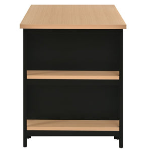 English Elm 58 Inch Freestanding Kitchen Island with Wood Grain Countertop Drawers and Cabinet Storage N762S100006AAB
