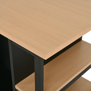 English Elm 58 Inch Freestanding Kitchen Island with Wood Grain Countertop Drawers and Cabinet Storage N762S100006AAB