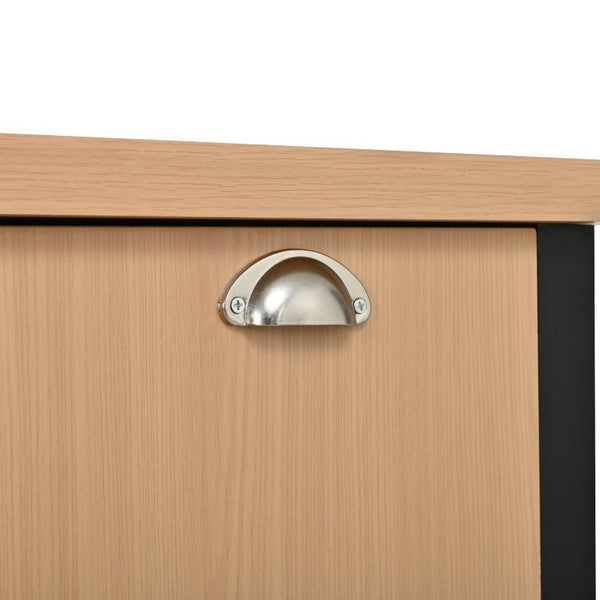 English Elm 58 Inch Freestanding Kitchen Island with Wood Grain Countertop Drawers and Cabinet Storage N762S100006AAB