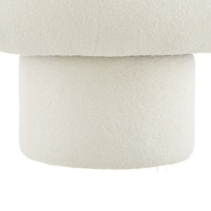English Elm 360°swivel Barrel Accent Chair Teddy Fleece Plush Cocoon Seat for Bedroom or Living Room White N763P331761K