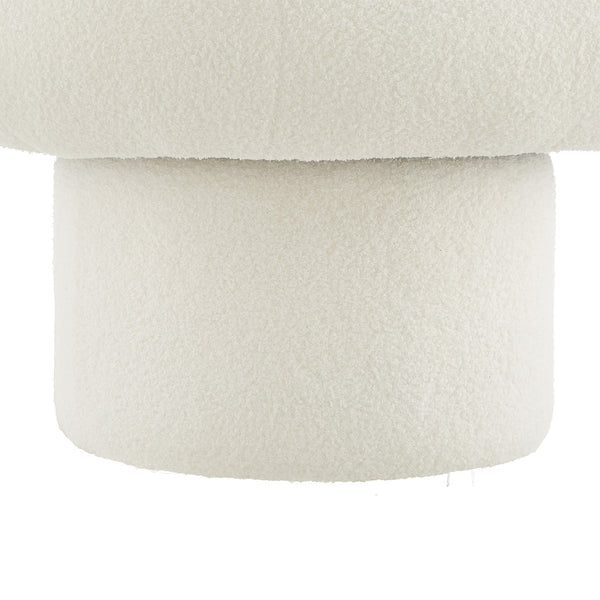 English Elm 360°swivel Barrel Accent Chair Teddy Fleece Plush Cocoon Seat for Bedroom or Living Room White N763P331761K