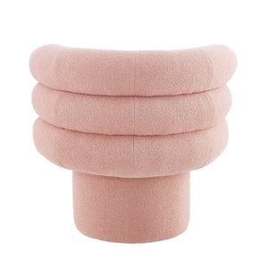 English Elm 360°swivel Barrel Accent Chair Teddy Fleece Plush Cocoon Seat for Bedroom or Living Room Pink N763P331761P