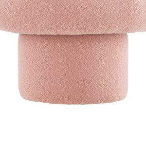 English Elm 360°swivel Barrel Accent Chair Teddy Fleece Plush Cocoon Seat for Bedroom or Living Room Pink N763P331761P
