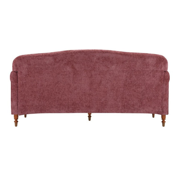 English Elm Modern Chenille Loveseat with Rolled Arms Pocket Spring Support for Cozy Living Spaces Red N763P362173J