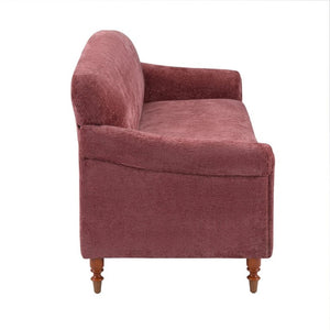 English Elm Modern Chenille Loveseat with Rolled Arms Pocket Spring Support for Cozy Living Spaces Red N763P362173J