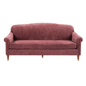 English Elm Modern Chenille Loveseat with Rolled Arms Pocket Spring Support for Cozy Living Spaces Red N763P362173J