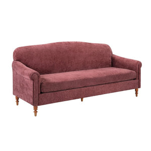 English Elm Modern Chenille Loveseat with Rolled Arms Pocket Spring Support for Cozy Living Spaces Red N763P362173J