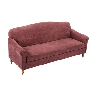 English Elm Modern Chenille Loveseat with Rolled Arms Pocket Spring Support for Cozy Living Spaces Red N763P362173J