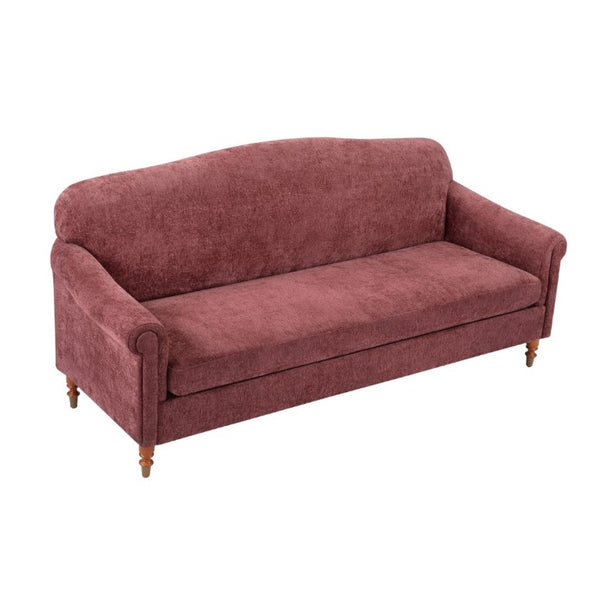 English Elm Modern Chenille Loveseat with Rolled Arms Pocket Spring Support for Cozy Living Spaces Red N763P362173J