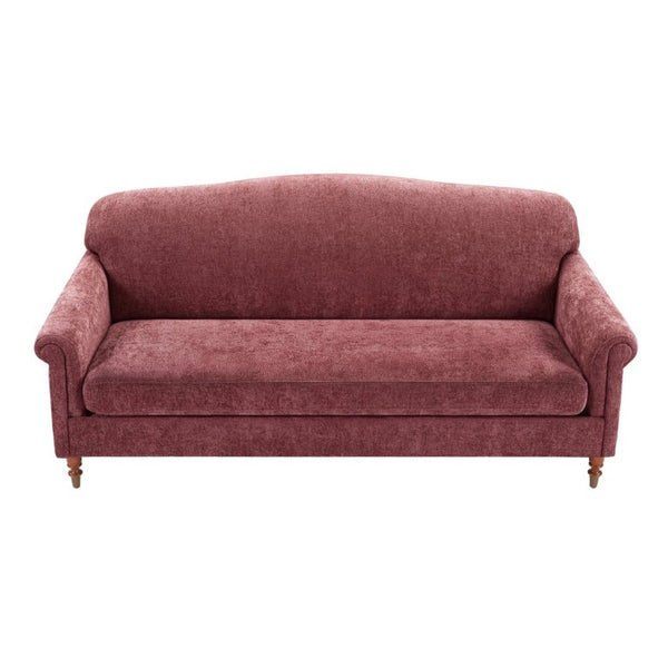 English Elm Modern Chenille Loveseat with Rolled Arms Pocket Spring Support for Cozy Living Spaces Red N763P362173J