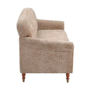 English Elm Modern Chenille Loveseat with Rolled Arms Pocket Spring Support for Cozy Living Spaces Oatmeal N763P362173O