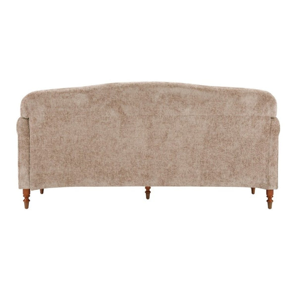 English Elm Modern Chenille Loveseat with Rolled Arms Pocket Spring Support for Cozy Living Spaces Oatmeal N763P362173O