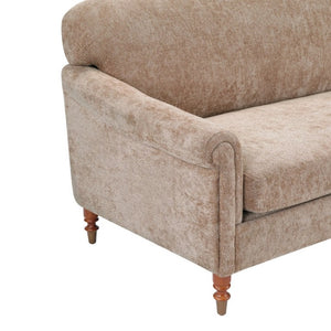 English Elm Modern Chenille Loveseat with Rolled Arms Pocket Spring Support for Cozy Living Spaces Oatmeal N763P362173O