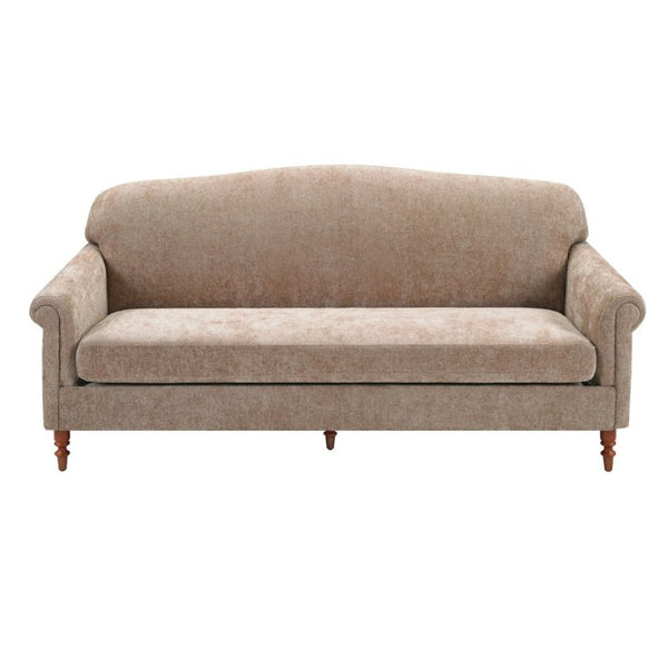 English Elm Modern Chenille Loveseat with Rolled Arms Pocket Spring Support for Cozy Living Spaces Oatmeal N763P362173O