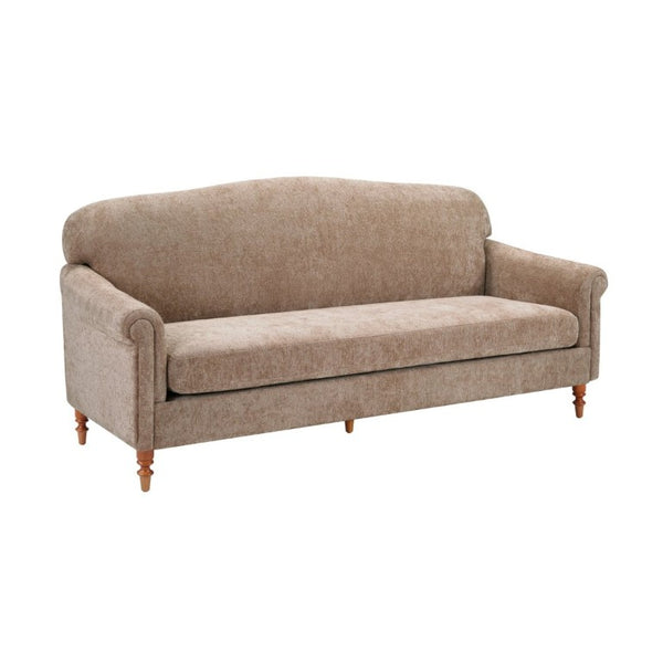 English Elm Modern Chenille Loveseat with Rolled Arms Pocket Spring Support for Cozy Living Spaces Oatmeal N763P362173O