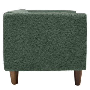 English Elm Modern Boucle Three Seat Sofa with Rubberwood Legs and Pocket Spring Support for Living Room Green N763P403678F