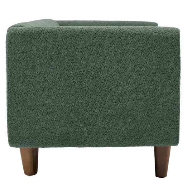 English Elm Modern Boucle Three Seat Sofa with Rubberwood Legs and Pocket Spring Support for Living Room Green N763P403678F