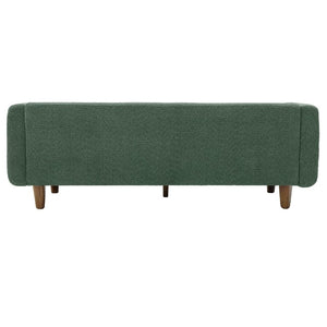 English Elm Modern Boucle Three Seat Sofa with Rubberwood Legs and Pocket Spring Support for Living Room Green N763P403678F