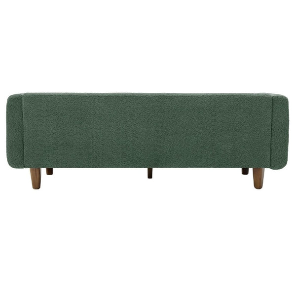 English Elm Modern Boucle Three Seat Sofa with Rubberwood Legs and Pocket Spring Support for Living Room Green N763P403678F