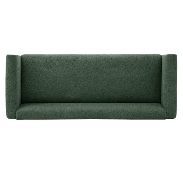 English Elm Modern Boucle Three Seat Sofa with Rubberwood Legs and Pocket Spring Support for Living Room Green N763P403678F