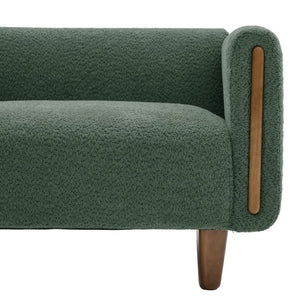 English Elm Modern Boucle Three Seat Sofa with Rubberwood Legs and Pocket Spring Support for Living Room Green N763P403678F